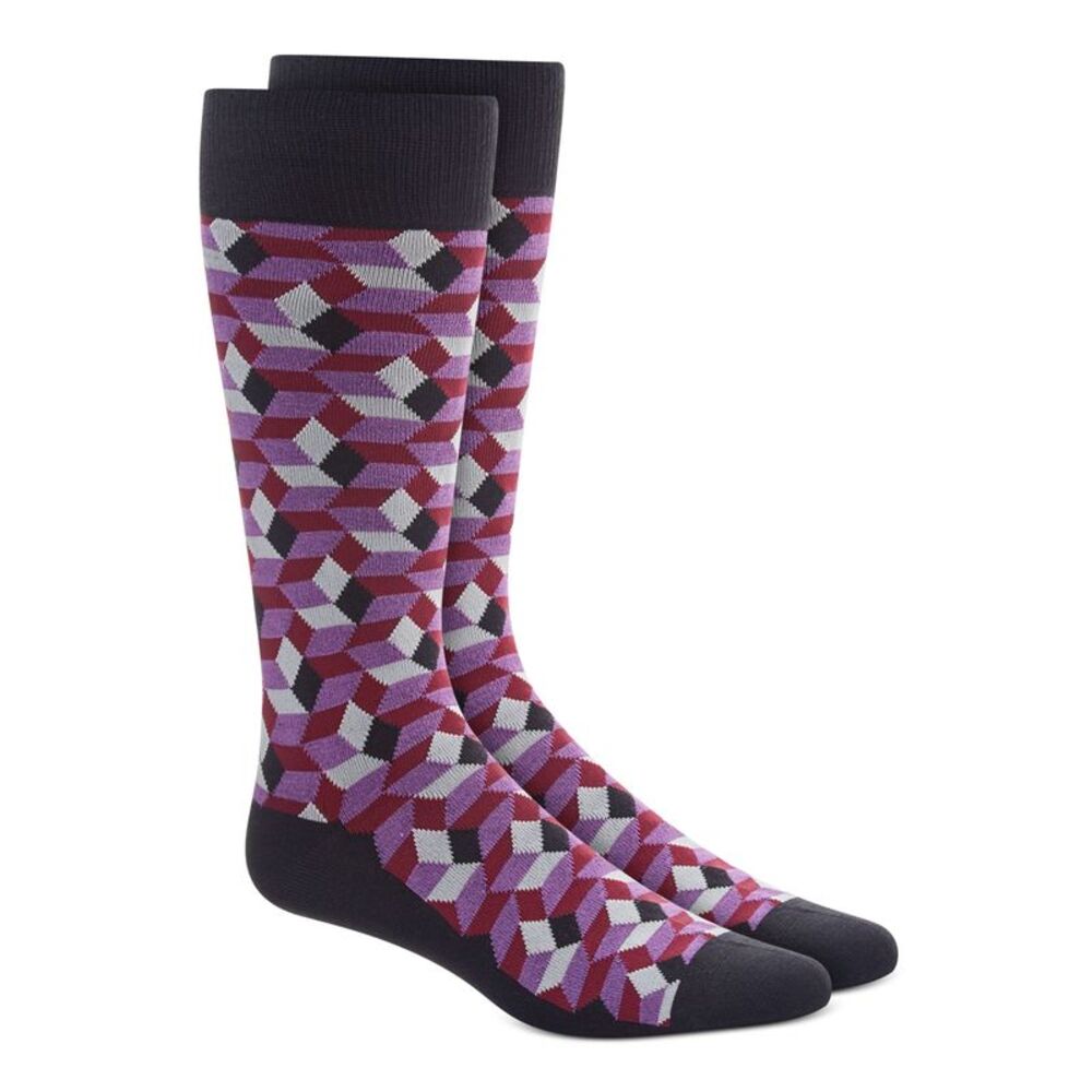 ALFANI Mens Purple Dress Crew Socks 10-13